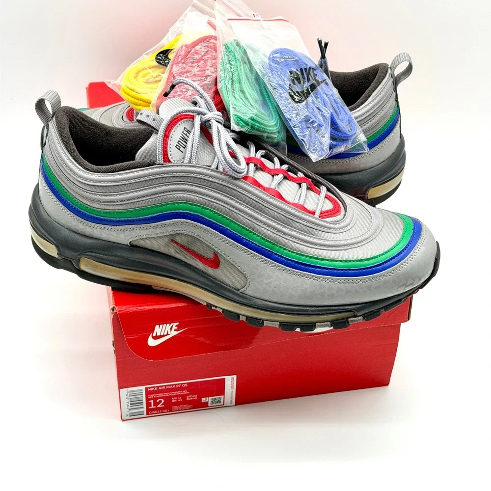 Nike Air Max 97 QS Nintendo 64 Atmosphere Grey Habanero Red CI5012-001 Mens 12